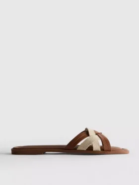 Weave strap mules