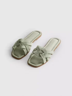 Weave strap mules