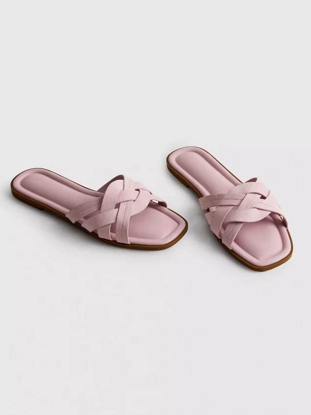Weave strap mules