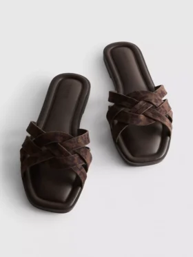 Weave strap mules