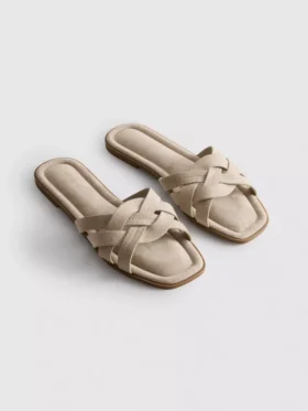 Weave strap mules