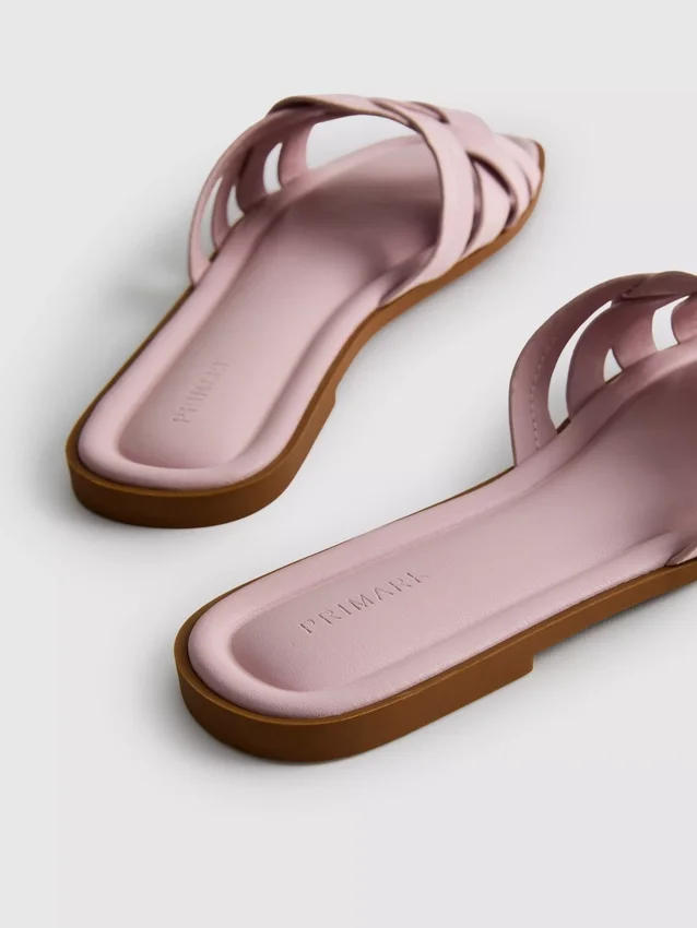 Weave strap mules
