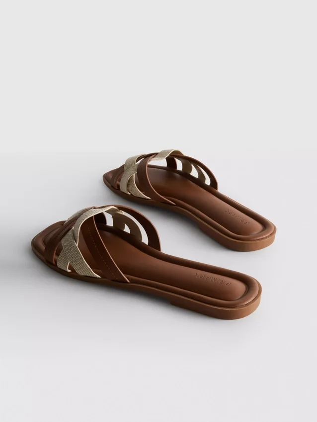 Weave strap mules