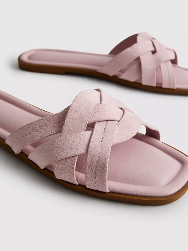 Weave strap mules