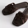 Weave strap mules