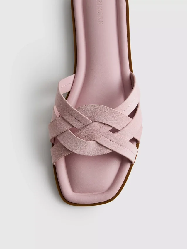 Weave strap mules