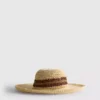 Wide-brimmed straw hat