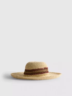 Wide-brimmed straw hat