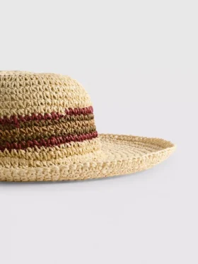Wide-brimmed straw hat