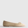 Wide fit faux leather square toe ballet slip ons