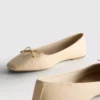 Wide fit faux leather square toe ballet slip ons