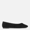 Wide fit faux suede bow ballerinas