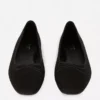 Wide fit faux suede bow ballerinas