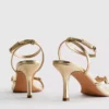Wide fit floral rhinestone heeled sandals