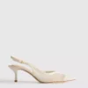 Wide-fit mesh slingback heels