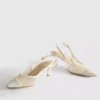 Wide-fit mesh slingback heels