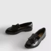 Wide fit patent loafers