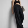 Wide-leg athleisure pants