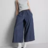 Wide-leg culotte jeans