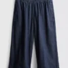 Wide-leg culotte jeans