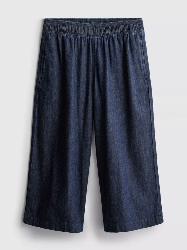 Wide-leg culotte jeans