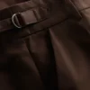 Wide leg pleated belt detail pants