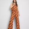 Wide leg printed pants