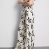 Wide leg printed pants