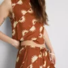 Wide leg printed pants