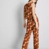 Wide leg printed pants