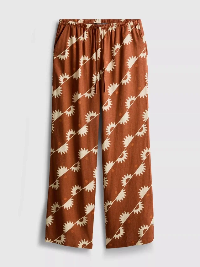 Wide leg printed pants