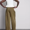 Wide leg seam detail utility pants