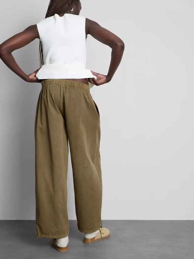 Wide leg seam detail utility pants