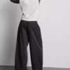 Wide leg seam detail utility pants