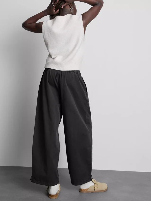 Wide leg seam detail utility pants