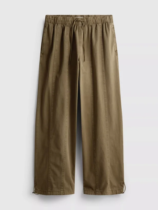Wide leg seam detail utility pants