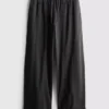 Wide leg seam detail utility pants