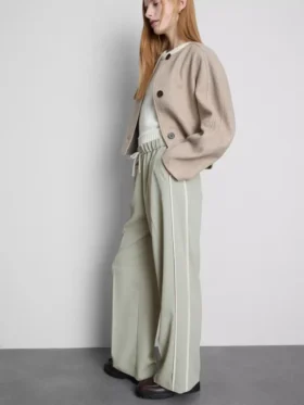 Wide-leg side-stripe pants