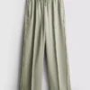 Wide-leg side-stripe pants