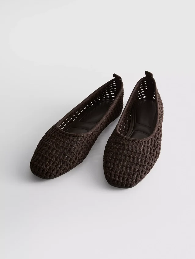 Woven ballet pumps