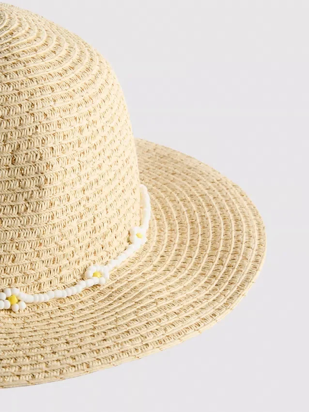 Woven beaded hat