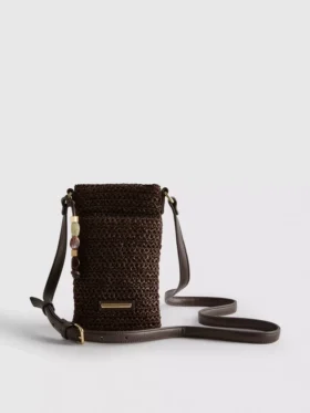 Woven beaded phone bag