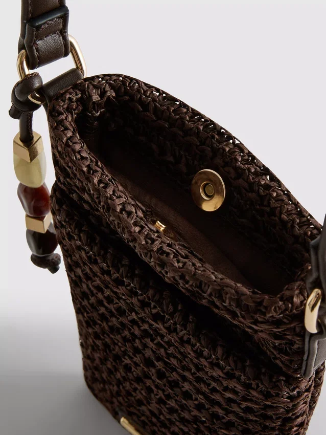 Woven beaded phone bag