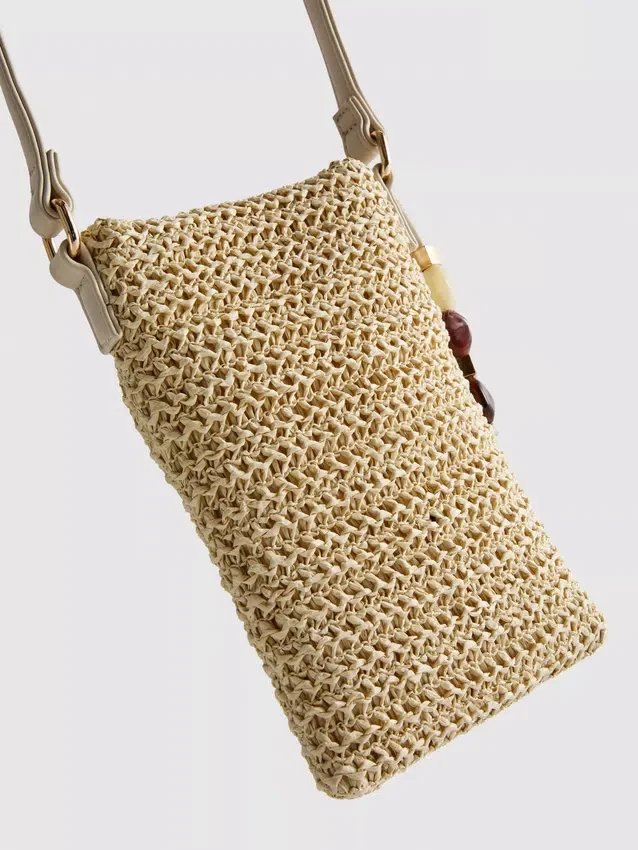 Woven beaded phone bag