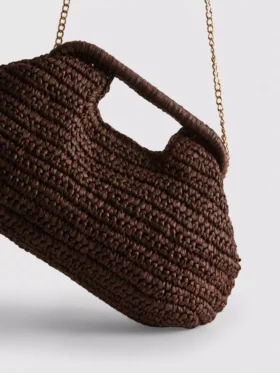 Woven clutch bag