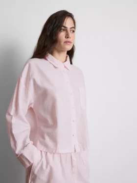Woven cotton oxford pajama shirt