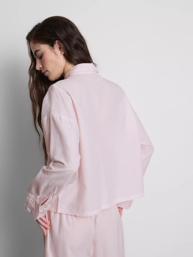 Woven cotton oxford pajama shirt