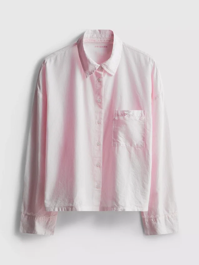 Woven cotton oxford pajama shirt