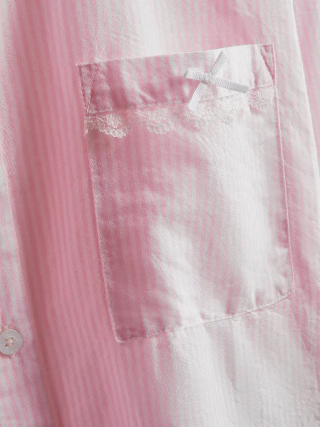 Woven cotton oxford pajama shirt