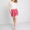 Woven cotton pajama shorts
